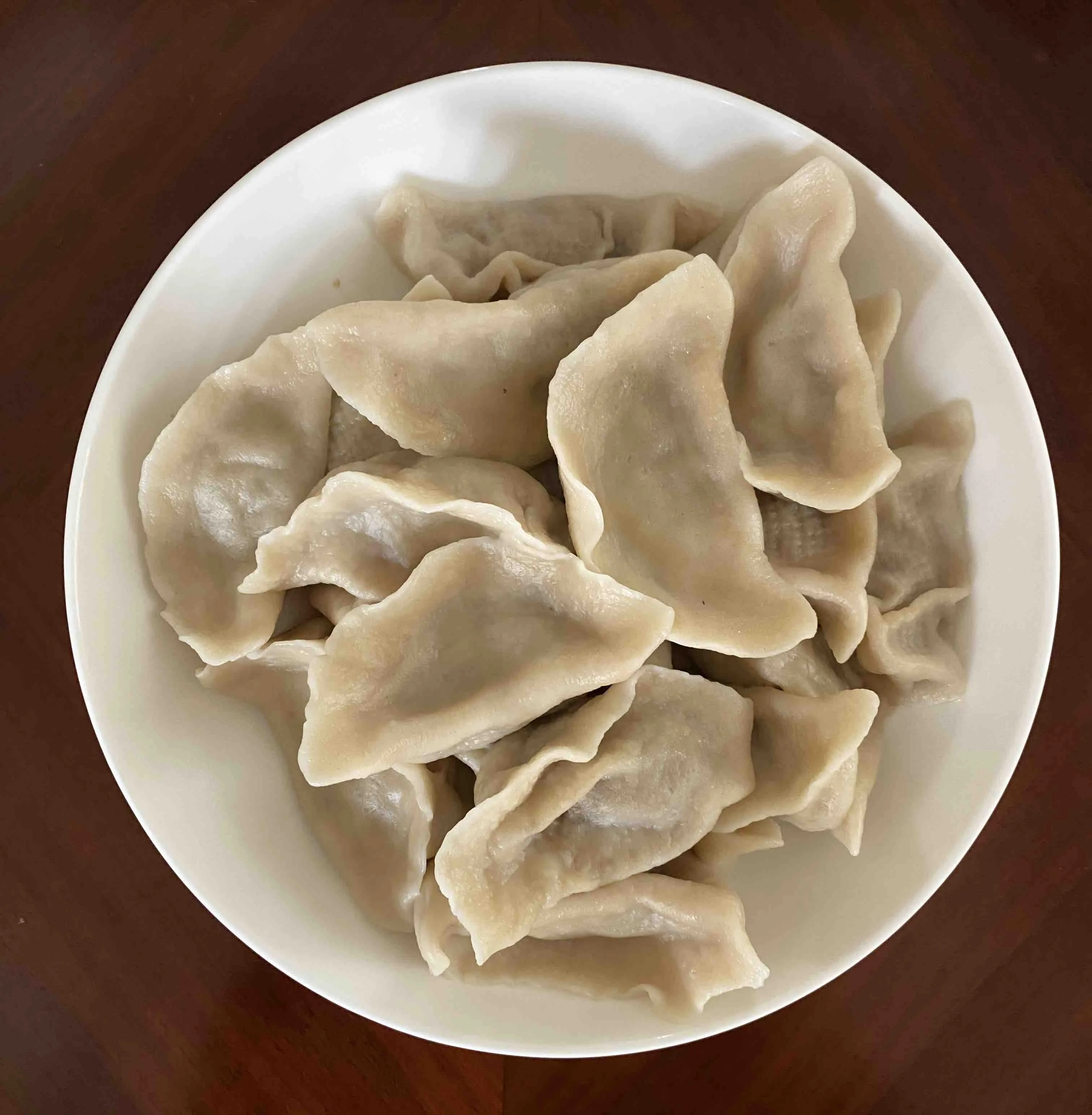 Finished boiled dumplings ready to eat